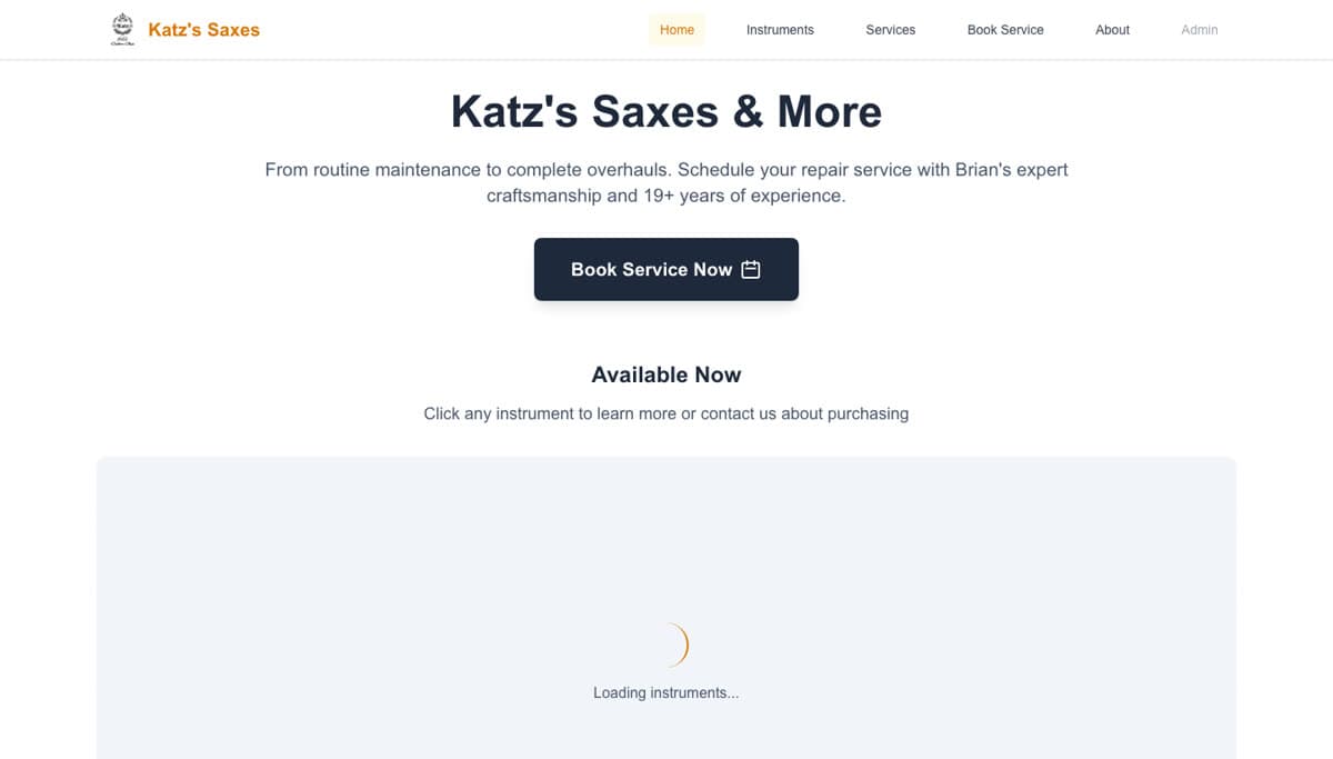 Screenshot of Katz's Saxes